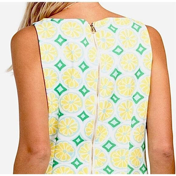 Sail to Sable Lemon Print Sleeveless Whimsical Shift Dress sz Medium Retails $21 - Picture 6 of 11